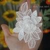 (solteiro) Organza Stereo Flower Bead Pano Adesivo Mão-costurado Patch DIY Roupas Vestido de Noiva Decoração Acessórios