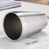 Aço Inoxidável 304 Textura Martelada Copo Reto para Suco e Cerveja Padrão de Diamante Dourado Copo para Enxaguante Bucal Copo de Chá para Restaurante