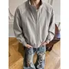 Chaqueta de Patchwork Americano Desconstruida con Cuello Alto para Hombre Otoño Talla Grande Moderna Ajuste Holgado Chaqueta Bomber