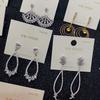 Pendientes de botón chapados en oro S925 al por mayor mixtos para venta al por mayor en mercados nocturnos, pendientes de cobre con incrustaciones de circonita, joyería para mujer