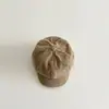 Chapéu Infantil Coreano Qiunan Outono Inverno Meninos Meninas Cor Sólida Retro Britânico ins Boina de Bebê Boné Plano