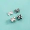 Accesorios de Plata de Ley S925 Cuentas Espaciadoras de Mariposa Pulsera de Cuentas Hecha a Mano DIY Pulsera de Perlas de Cristal Cuentas Sueltas Pequeñas de Mariposa Cuentas de Plata