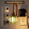Luz de Noche Creativa Gy234 Tulipán Verde Pantalla de Vidrio Estilo Pasillo Dormitorio Mesita de Noche Sensor de Atmósfera Luz Nocturna