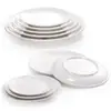 Plato de melamina imitación porcelana blanco redondo vajilla de hotel restaurante plato para salteado disco de plástico plato para guarnición para olla caliente comercial