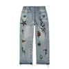 Novedad Otoño e Invierno Jeans Rectos Estampados Retro Trendy de Nicho Transfronterizos para Hombres y Mujeres, Moda Americana High Street