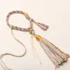 Colgante de Coche de Hilo de Algodón Frotado a Mano Estilo Xizang Cuerda para Manillar Cuerda para Colgar Asiento de Loto Tejido a Mano Cuerda de Mano Borla Estilo Étnico Cuerda de Juego Cultural