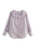 Outono 2024 Novo Estilo Europeu e Americano Moda Simples Elegante All-match Design Sense Xadrez Boneca Gola Manga Longa Camisa para Mulheres