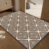 Felpudo de Entrada Simple Estilo Japonés Rayado Cuadros Lujo Ligero Alfombra de Entrada de Gama Alta Engrosada y Fácil de Cuidar