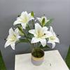 Simulação 3D pano macio 7 pequeno lírio sentir lírio flor artificial casa flor decorações ornamentos flor