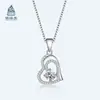 Plata Esterlina S925 Collar Inteligente Femenino Colgante de Corazón Adorno de Cristal Joyería al por Mayor Cadena para Clavícula de Primera Generación