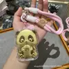 Chaveiro Pingente Ouro Puro 999 Desenho Animado Fofo Gato Kt Bolinho de Arroz Corrente para Celular Pingente Atacado