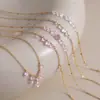 Wanxing Acero Inoxidable Chapado en Oro de 18 Quilates Colgante de Borla Degradado Rosa y Blanco Nude Collar para Mujer Serie Clásica Venta al por Mayor Transfronteriza