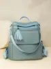 Mochila Versátil de Moda Nueva para Mujer con Borlas, Mochila Ligera para Viajes Diarios de Mujer con Borla de PU Antirrobo y Gran Capacidad