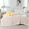 Manta de tafetán de color liso para comercio exterior, manta de jacquard de doble cara, manta cubierta para sofá de ocio con felpa transfronteriza, manta de aire acondicionado