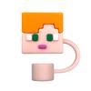 Tapa de Paja de Animación Transfronteriza 10mm Cubierta de Paja Accesorios para Taza Silicona de Grado Alimenticio Tapa de Paja de PVC 3D