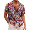 Camisa Hawaiana de Manga Corta con Estampado para Hombre de Verano Amazon Transfronterizo Fábrica de Origen Casual y Versátil
