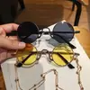 Óculos de Sol Redondos da Moda Estilo TikTok para Homens, Óculos Hip-Hop Excêntricos, Retrô