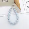 Novo chaveiro de carro com pingente de contas redondas, acessório de pulseira de contas coloridas, decoração fresca e estilosa para capa de fone de ouvido