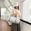 Bolsa de viaje de corta distancia con estampado de moda, gran capacidad, ligera, para deportes y yoga, para mujer, bolsa de natación multifuncional con separación seca y húmeda.
