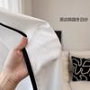 Pantalla de ventana de estilo francés con lado negro, cortina de lino retro, cortina de gasa blanca, gasa transparente de estilo japonés, balcón, sala de estar ins