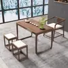 Nova Mesa de Chá Pequena para Varanda Estilo Chinês Mesa de Chá de Madeira Maciça Mesa de Chá e Conjunto de Cadeiras Minimalista Moderno Zen para Sala de Estar de Apartamento Pequeno