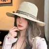 Chapéu de Palha com Aba Larga para Viagem de Verão em Pastagem para Mulheres, Chapéu de Praia para Férias, Chapéu de Palha Estilo Étnico Western Cowboy