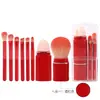 Cepillo de Maquillaje Multifuncional Ocho en Uno Cepillo de Maquillaje Retráctil con Tapa Cepillo Portátil para Rubor Pincel para Sombras de Ojos Mini Cepillos de Maquillaje