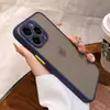 Funda translúcida esmerilada para teléfono móvil Apple 17Promax, todo incluido, simple, tacto de piel, iPhone16, anticaída, funda suave