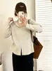 Ropa para mujer de talla grande: chaqueta con capucha y doble cremallera, colección otoño 2026, cárdigan de punto de corte holgado para mujeres con curvas
