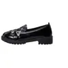 Comercio exterior transfronterizo talla grande otoño 2026 nuevos mocasines de suela gruesa y tacón grueso para mujer, zapatos de cuero slip-on estilo británico