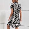 2024 Europeo y Americano mujeres deseo AliExpress estación independiente moda 3D estampado digital cárdigan mujeres vestido manga corta mujeres