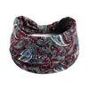 Diadema Deportiva Cruzada de Yoga con Diseño Retro Ancho Elástico Estampado para Correr y Fitness, Diadema Absorbente de Sudor y Anti-Sudor