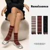 Calcetines Renacentistas para Mujer Estilo Otoño/Invierno Calcetines de Lunares Bloque de Color Dos Dedos para Niñas Estilo Coreano Calcetines sin Costuras de Punta Dividida de Media Pantorrilla