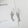Pendientes de botón de mariposa de cristal de transmisión en vivo para mujer, lindos de circón, pendientes colgantes de gota de agua exquisitos, joyería para orejas de flor de lujo ligero de alta gama