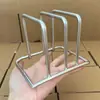 Estante de acero inoxidable engrosado de doble compartimento para tabla de cortar, estante de almacenamiento engrosado para tabla de cortar y tapa de olla de cocina, almacenamiento minimalista moderno