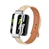Adecuado para Huawei Band 11 Marco de Metal Huawei Band11 Correa de Cuero Ultra-Fibra con Doble Hebilla