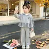 Conjunto para Meninas Primavera Outono 2026 Novo Infantil Estiloso Outono Bebê Menina Casual Esportivo Moderno Roupas de Outono Conjunto de Duas Peças