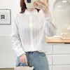 EspecialBlusa jacquard elegante para mujer talla grande, otoño 2026, nuevo estilo, con cuello de encaje y cuello mao pequeño 0718