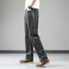 Jeans negros y grises para hombre, estilo primavera/verano, pierna recta, corte holgado, pantalones de hombre, pantalones para hombres de mediana edad, nuevos pantalones largos de primavera