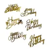 Estilo Ins Transfronterizo Feliz Cumpleaños Letras Inglesas Acrílico Decoración Lateral para Pastel Suministros para Fiestas Suministro Directo de Fábrica