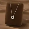 Comercio Exterior de Amazon Venta Caliente Collar de Acero de Titanio Temperamento Femenino Circonita Microincrustada Personalidad Cadena para Clavícula de Alto Sentido Colección Joyería