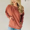 Comércio Exterior Transfronteiriço Outono e Inverno Europeu e Americano Novo Suéter com Bolso Decorativo Canelado Manga Longa Solto para Mulheres