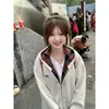 Chaqueta Corta Estilo Americano Perezoso Chic de Rayas Tres Rayas para Primavera y Otoño Chaqueta de Béisbol Sudadera para Mujer Cárdigan de Principios de Otoño para Mujer