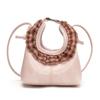2025 Bolsas Nuevas de Otoño e Invierno para Niños Linda Redonda de Encaje Bolso de Mano para Bebé Color Sólido Mini Bolso Cruzado para Niños