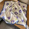 Bufanda de Seda Simple, Elegante y a la Moda, Lujo Ligero de Alta Gama, Versátil Pañuelo Cuadrado 100% Seda de Morera, Regalo de Vacaciones para Mujeres, Accesorio