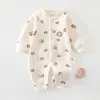 Mono acolchado de otoño e invierno para bebés, niños y niñas, ropa cálida de algodón puro para recién nacidos, mameluco acolchado para usar al aire libre
