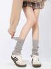 Cubrepiernas de punto de color contrastante para mujer, estilo universitario, para otoño e invierno, cálido, estilo Lolita japonesa, con forma de cuerno