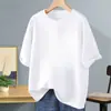 Camiseta 100% Algodón Puro de Peso Pesado 320g para Hombre, Verano Ins Casual Versátil Color Sólido Manga Corta Holgada Manga de Tres Cuartos Moderna Manga Corta