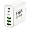 Carregador de Nitreto de Gálio Multi-Porta Padrão Amazon US 65W 3A+3C Carregador de Celular Carregamento Rápido Cabeça de Carregamento Certificada CE