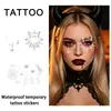 Adesivos de Tatuagem Facial Prata Quente para Halloween Teia de Aranha Padrão de Aranha Festa Comic Con Sessão de Fotos Adesivos à Prova d'Água por Transferência de Água
